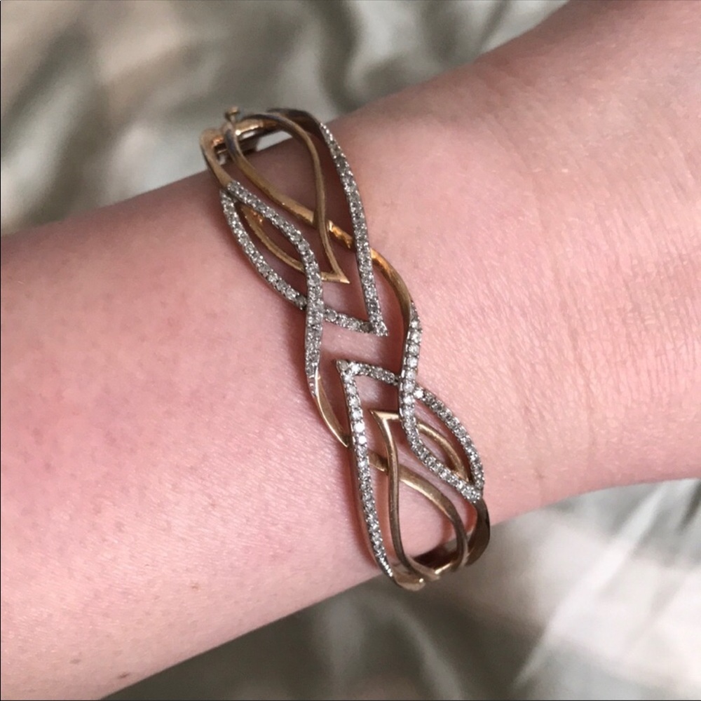 10kt yellow gold bracelet with chain protection - Picture 4 of 5